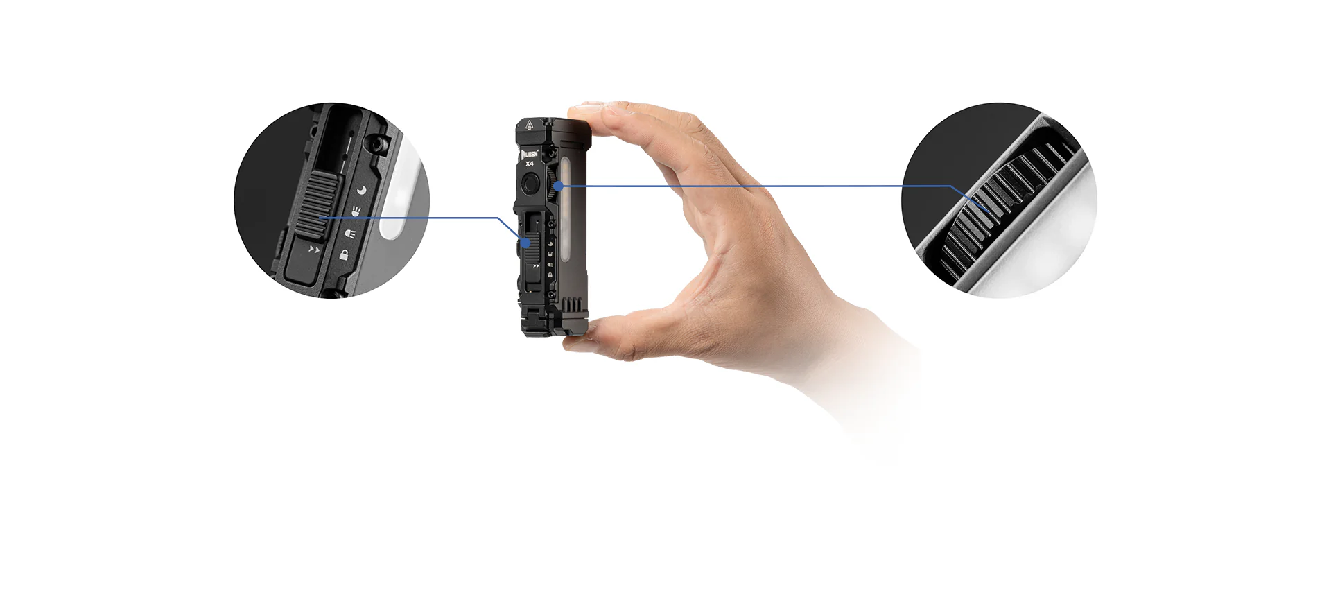 Linterna táctica EDC Wuben X4 compacta multifunción de 1500 lúmenes