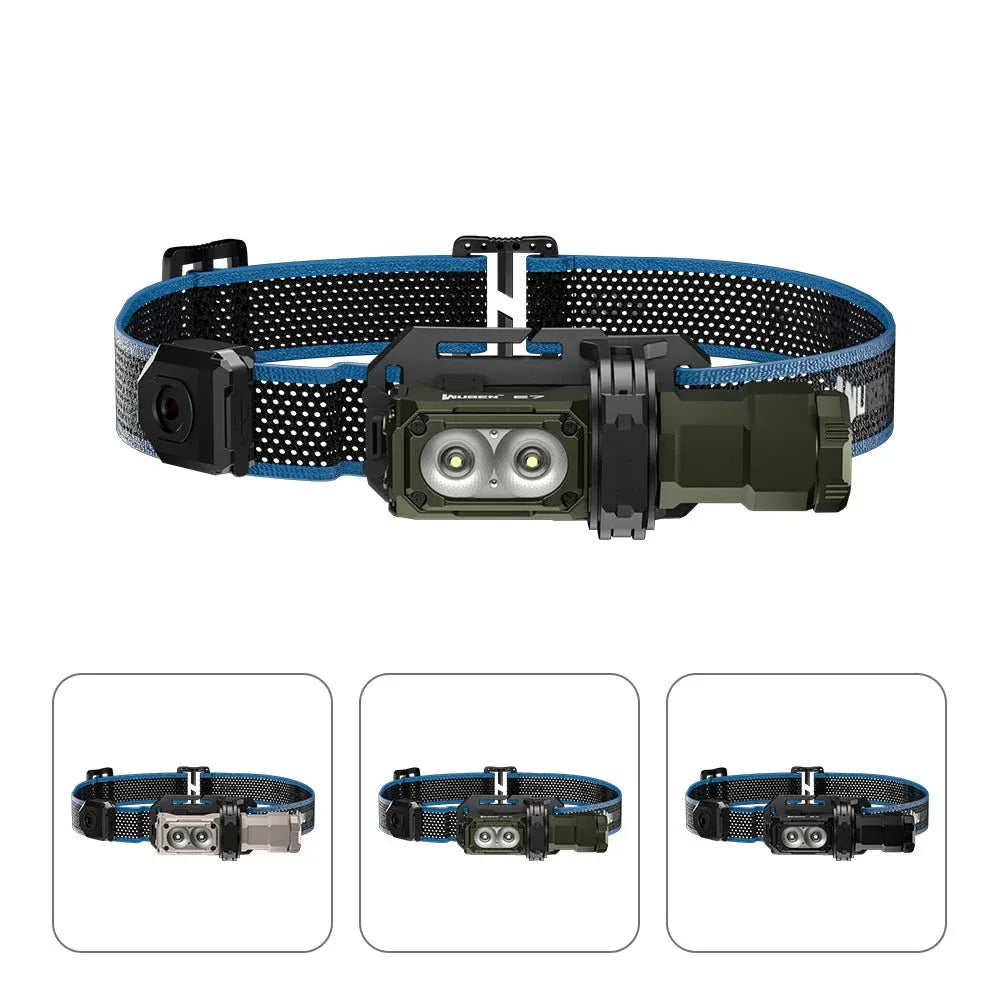Linterna frontal LED recargable para caza WUBEN E7, 1800 lúmenes 🔥