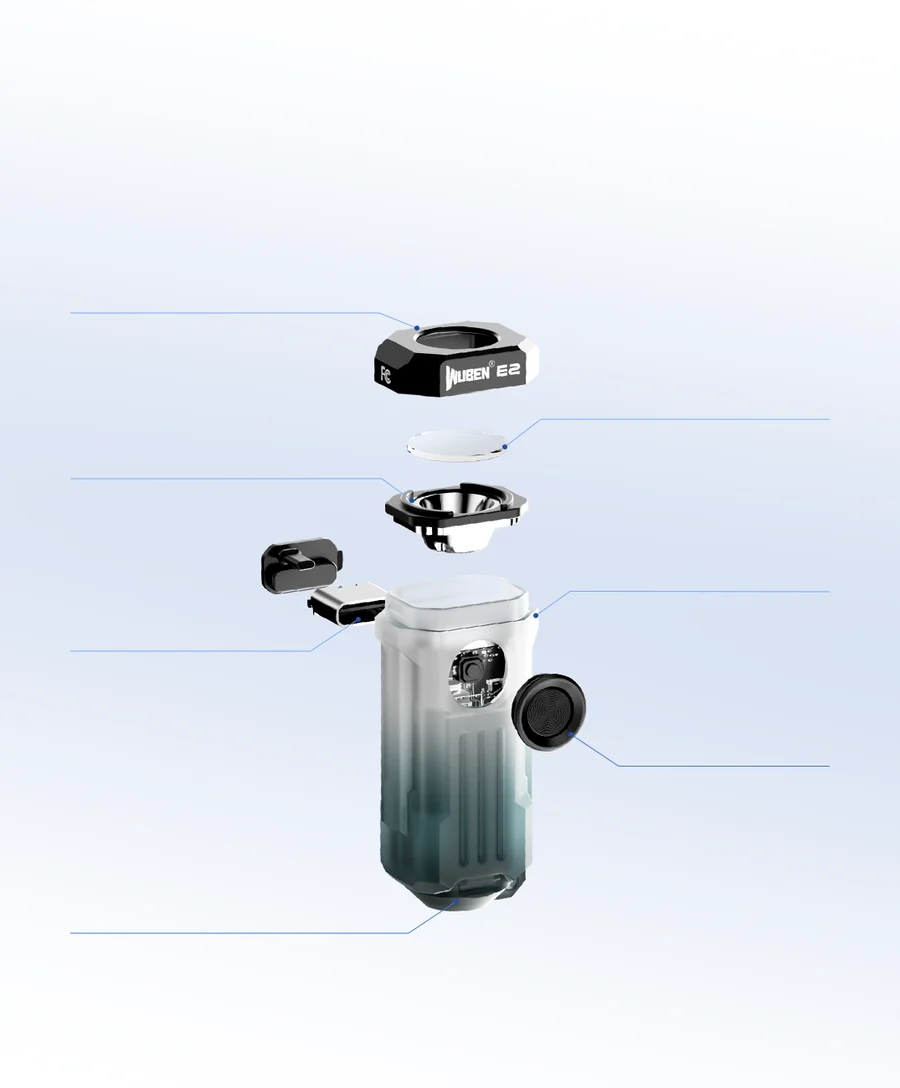 Linterna llavero compacta mini EDC Wuben E2 PULSE de 10,7 g