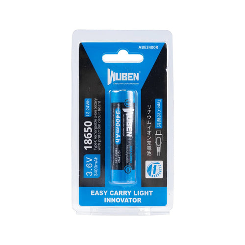 Batería recargable ABE3400 tipo C 18650 - 3400 mAh