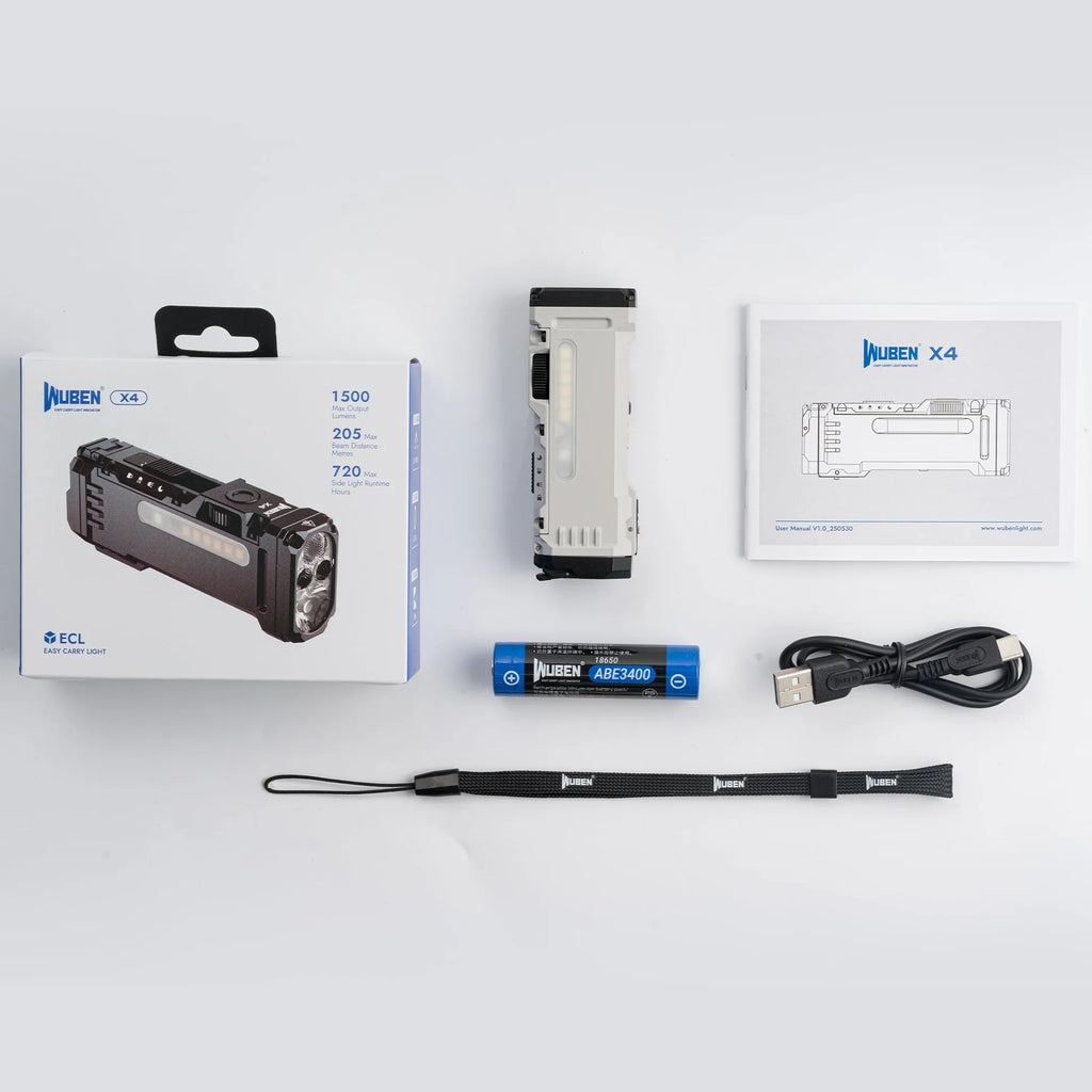 Linterna táctica EDC Wuben X4 compacta multifunción de 1500 lúmenes