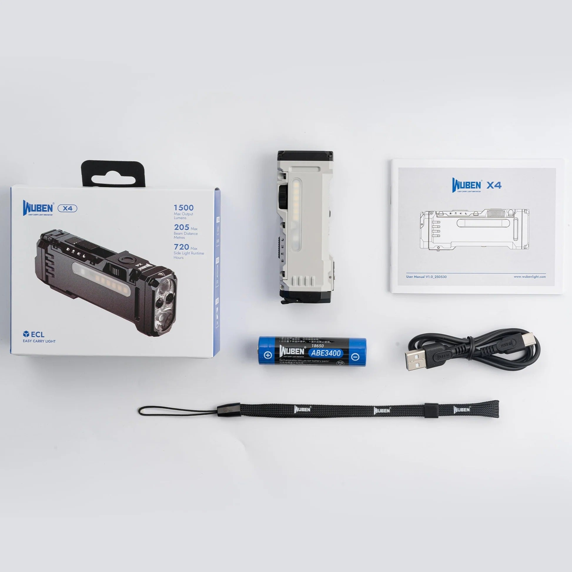 Linterna táctica EDC Wuben X4 compacta multifunción de 1500 lúmenes