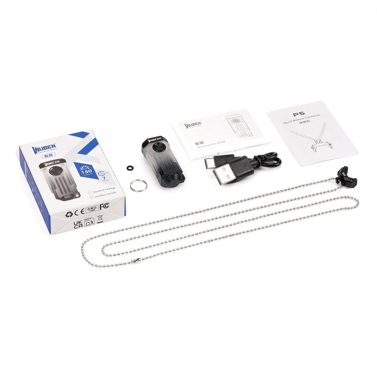 Linterna llavero compacta mini EDC Wuben E2 PULSE de 10,7 g