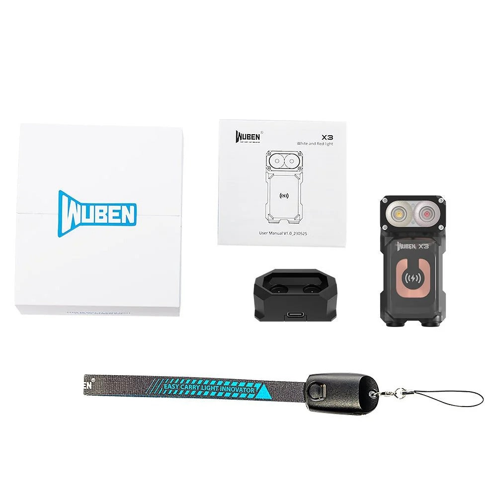 Linterna EDC WUBEN Lightok X3 Owl - Mini linterna recargable de 700 lúmenes (luz roja y blanca)