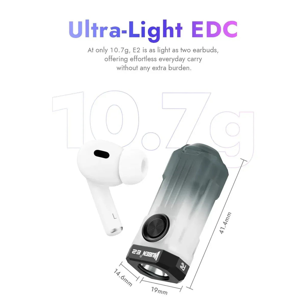 Linterna llavero compacta mini EDC Wuben E2 PULSE de 10,7 g