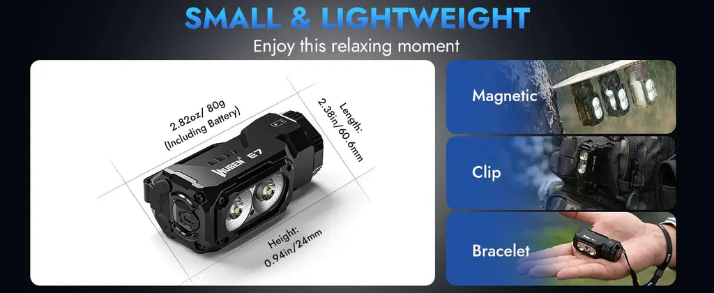 Linterna frontal LED recargable para caza WUBEN E7, 1800 lúmenes 🔥