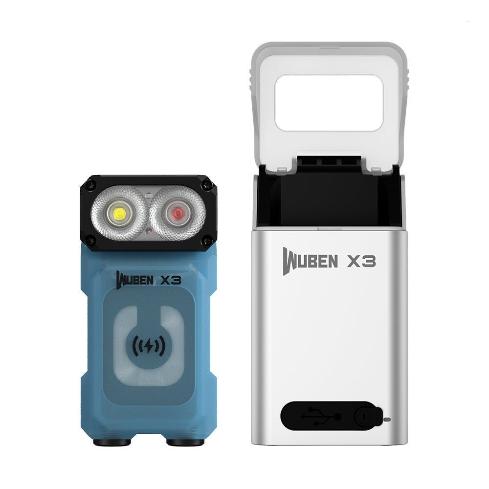 WUBEN X3 azul con estuche de carga blanco